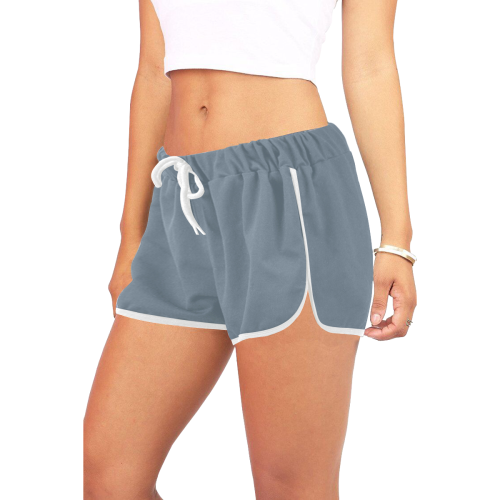 color slate grey Women's All Over Print Relaxed Shorts (Model L19)