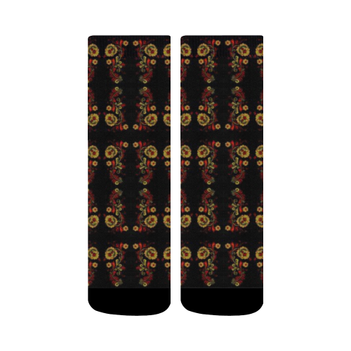 chineese floral inspired design creted by FlipStylez Designs Crew Socks