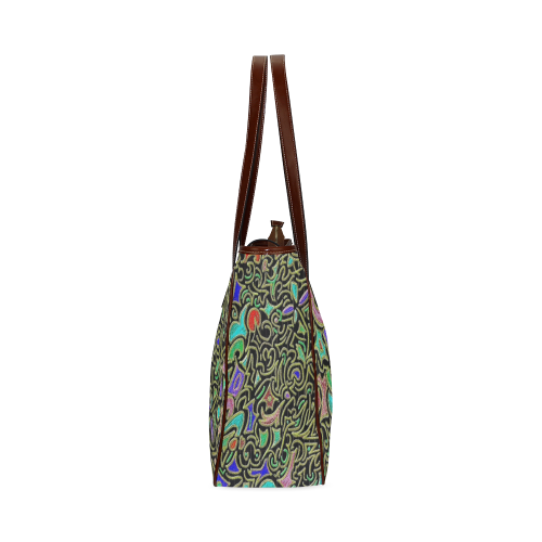 swirl retro abstract doodle Classic Tote Bag (Model 1644)