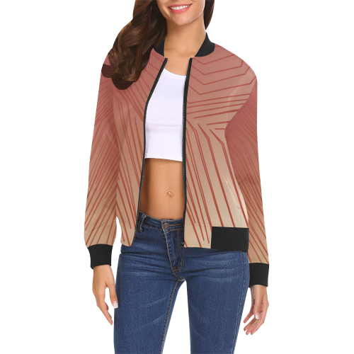 Design hoodie with LINES All Over Print Bomber Jacket for Women (Model H19)