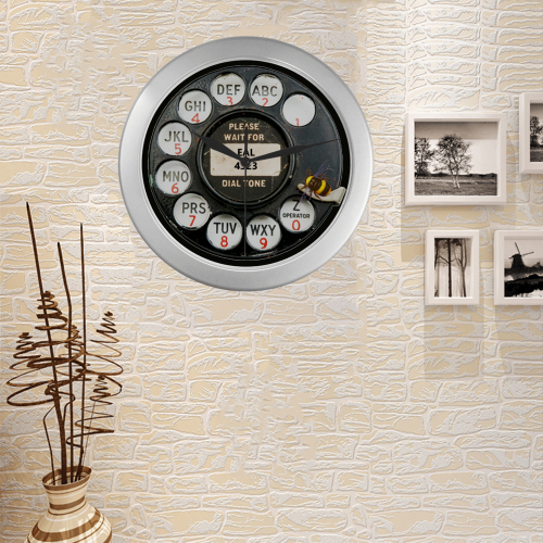 The Bee Silver Color Wall Clock