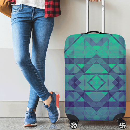 Sci-Fi Dream Blue Geometric design Luggage Cover/Medium 22"-25"
