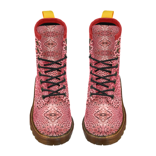 leopard red skin 3 design High Grade PU Leather Martin Boots For Women Model 402H