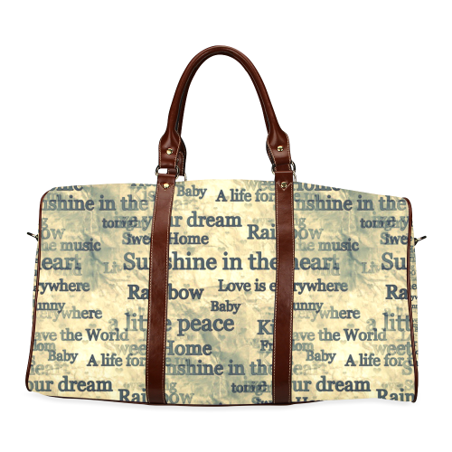 Words Popart by Nico Bielow Waterproof Travel Bag/Small (Model 1639)
