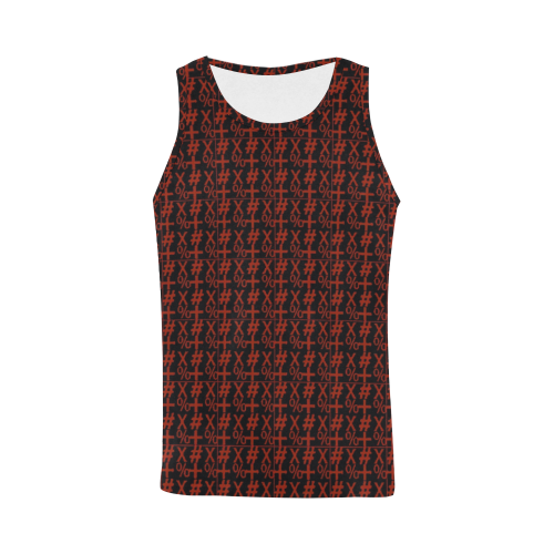 NUMBERS Collection Symbols Red/Black All Over Print Tank Top for Men (Model T43)
