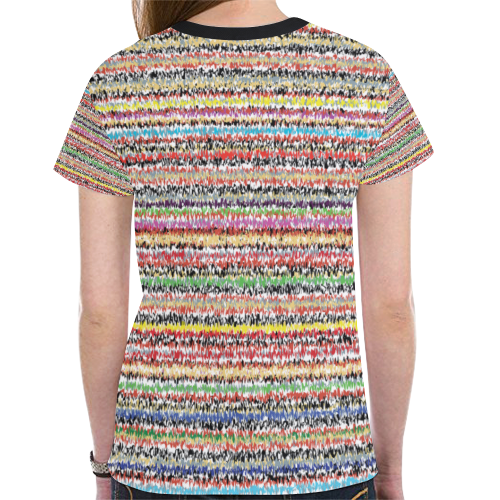 Patterns of colorful lines New All Over Print T-shirt for Women (Model T45)