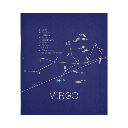 Star Virgo virgin horoscope zodiac funny astrology Cotton Linen Wall Tapestry 51"x 60"