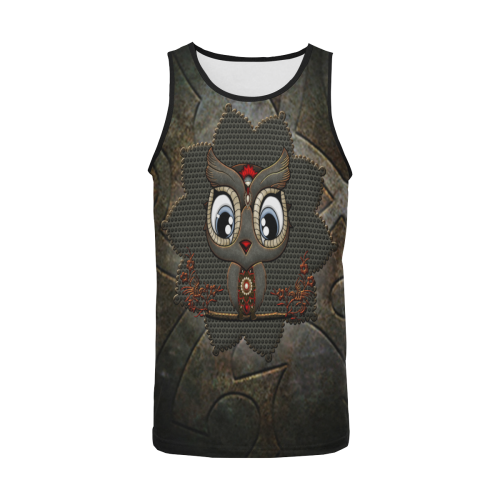 Funny steampunk owl Men's All Over Print Tank Top (Model T57)
