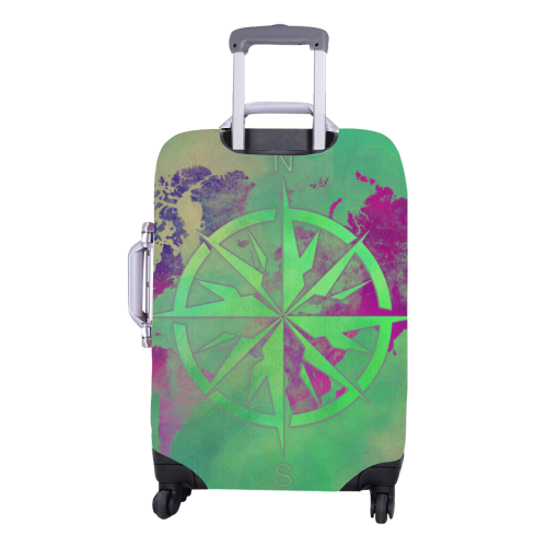 world map wind rose #map #worldmap Luggage Cover/Medium 22"-25"