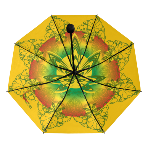 rasta nouveau yellow Anti-UV Foldable Umbrella (Underside Printing) (U07)