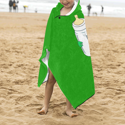 Alien Baby Boy Green Kids' Hooded Bath Towels