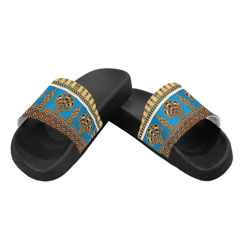Assyrian Folk Art Men's Slide Sandals (Model 057)
