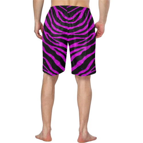 Ripped SpaceTime Stripes - Pink Men's Swim Trunk/Large Size (Model L21)