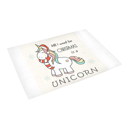 All I Want For Christmas Is A Unicorn Azalea Doormat 24" x 16" (Sponge Material)