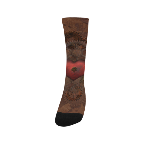 Awesome Steampunk Heart With Wings Men's Custom Socks