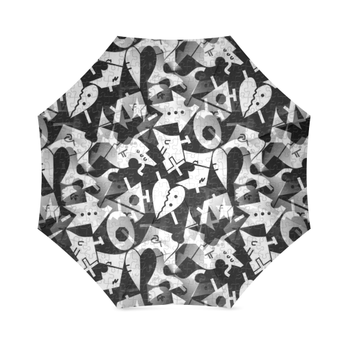 Black and White Pop Art by Nico Bielow Foldable Umbrella (Model U01)