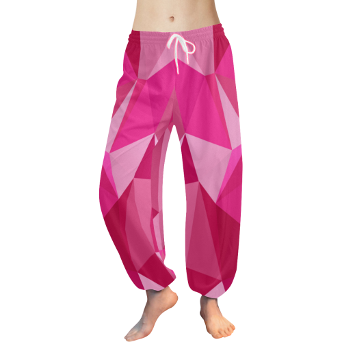 Abstract Pink Triangles Women's All Over Print Harem Pants (Model L18)