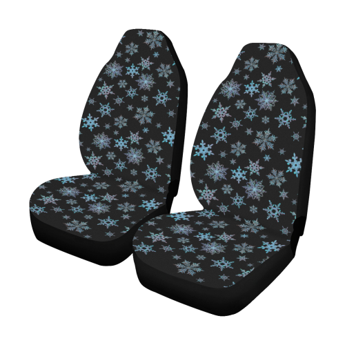 Snowflakes, Blue snow, Christmas Car Seat Covers (Set of 2)