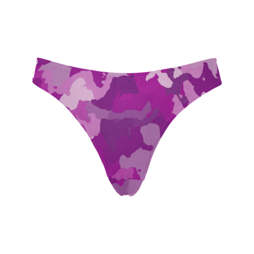 camouflage purple Women's All Over Print Thongs (Model L30)