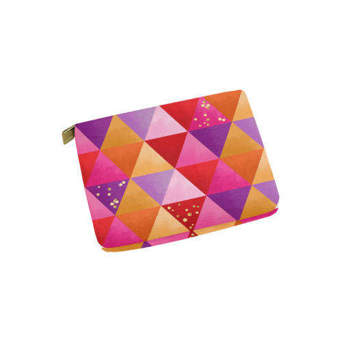 Triangle Pattern - Red Purple Pink Orange Yellow Carry-All Pouch 6''x5''