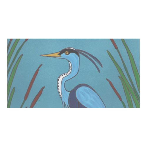 Blue Heron in the Cattails Custom Ceramic Mug (15OZ)