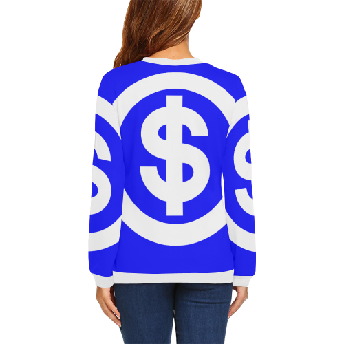DOLLAR SIGNS 2 All Over Print Crewneck Sweatshirt for Women (Model H18)