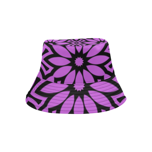 Purple/Black Flowery Pattern All Over Print Bucket Hat