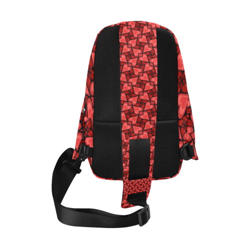 Red Hearts Love Pattern Chest Bag (Model 1678)