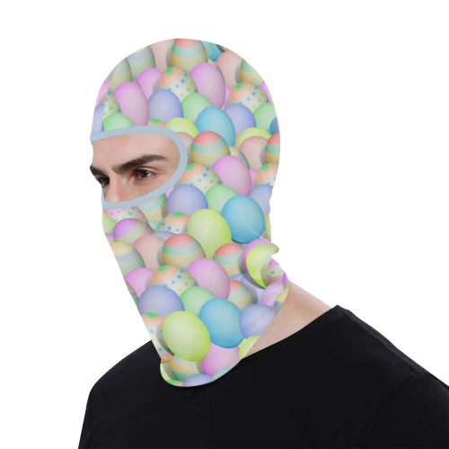 Pastel Colored Easter Eggs (Blue Trim) All Over Print Balaclava