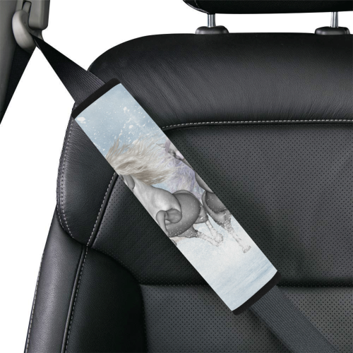 Awesome white wild horses Car Seat Belt Cover 7''x12.6''