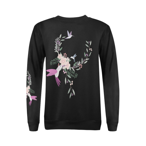 Nature Animals - The Spring Of Hummingbirds All Over Print Crewneck Sweatshirt for Women (Model H18)
