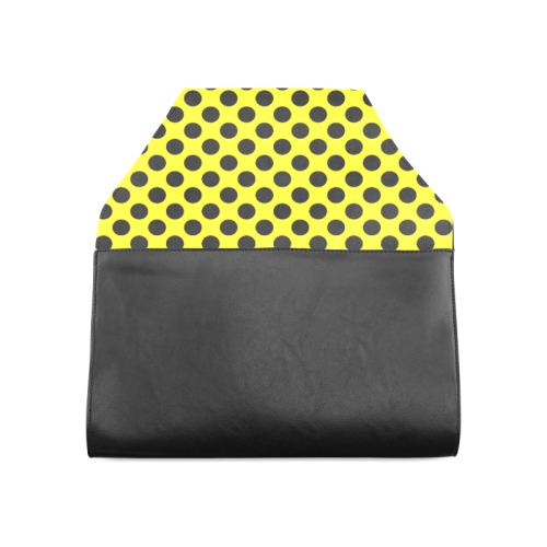 Black Polka Dots on Yellow Clutch Bag (Model 1630)