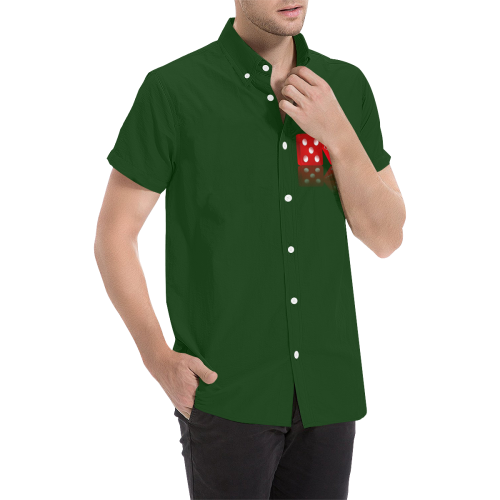 Las Vegas Craps Dice on Green Men's All Over Print Short Sleeve Shirt (Model T53)