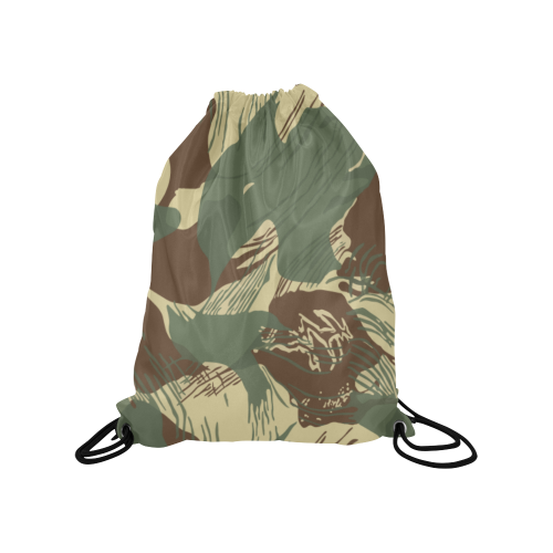 Rhodesian Brushstrokes Camouflage Medium Drawstring Bag Model 1604 (Twin Sides) 13.8"(W) * 18.1"(H)