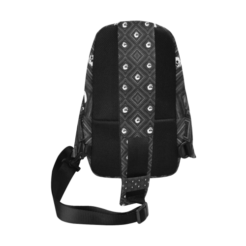 Funny little Skull pattern, B&W by JamColors Chest Bag (Model 1678)
