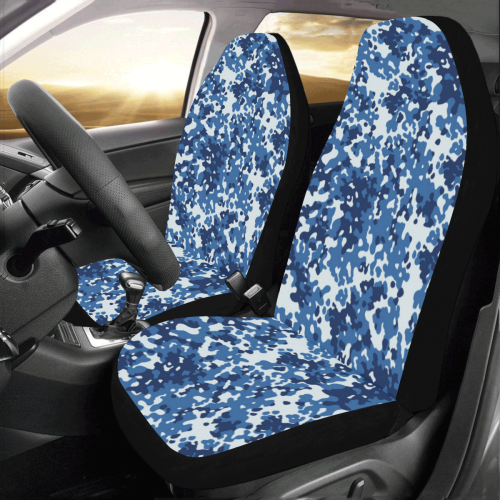 Digital Blue Camouflage Car Seat Covers (Set of 2)