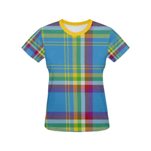 Yukon Tartan All Over Print T-shirt for Women/Large Size (USA Size) (Model T40)