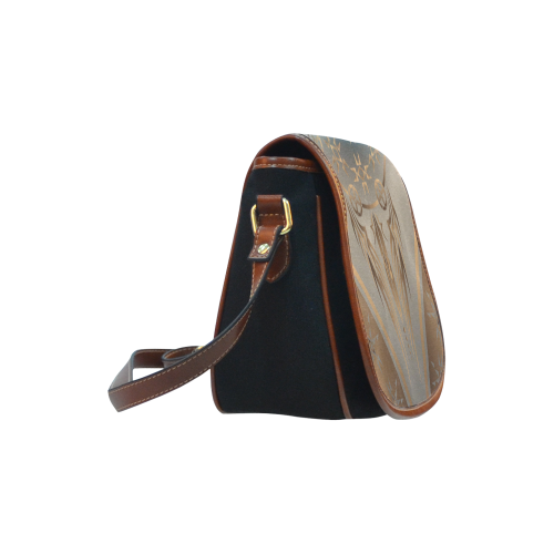 Fire (Brown) Saddle Bag/Small (Model 1649)(Flap Customization)