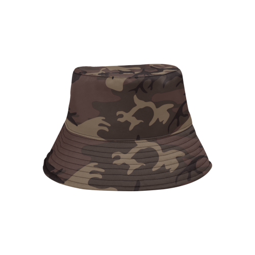 Camo Red Brown All Over Print Bucket Hat