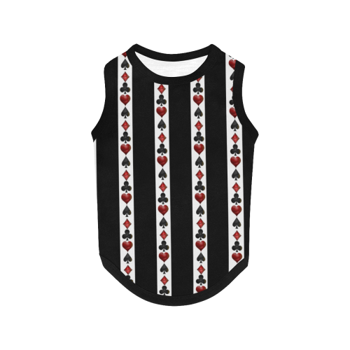Playing Card Symbols Stripes All Over Print Pet Tank Top