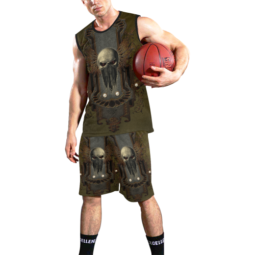 Awesome dark skull All Over Print Basketball Uniform