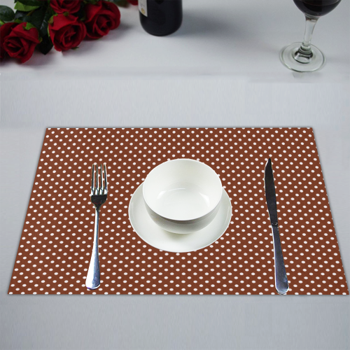 Brown polka dots Placemat 14’’ x 19’’ (Set of 6)