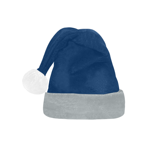 Team Colors Blue and Silver Santa Hat