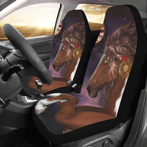Awesome steampunk horse with clocks gears Car Seat Covers (Set of 2)