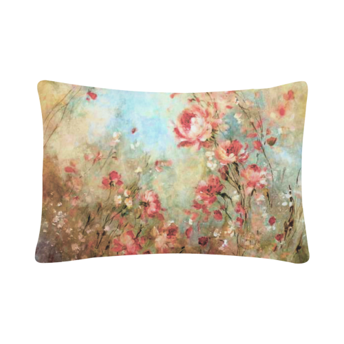 pink watercolor flowers Custom Pillow Case 20"x 30" (One Side) (Set of 2)