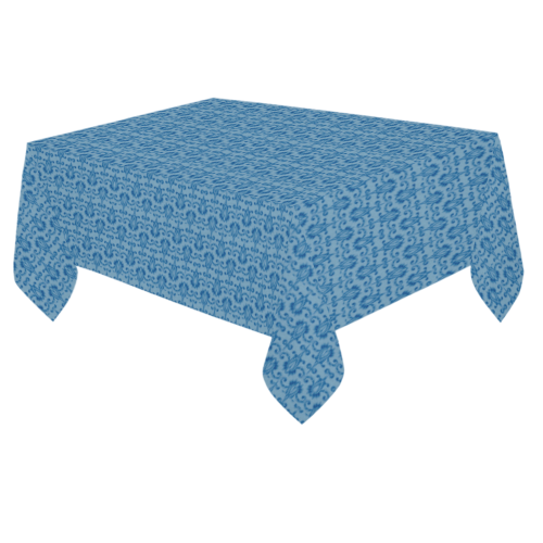 Blue Elegance Vintage Delights Cotton Linen Tablecloth 60"x 84"