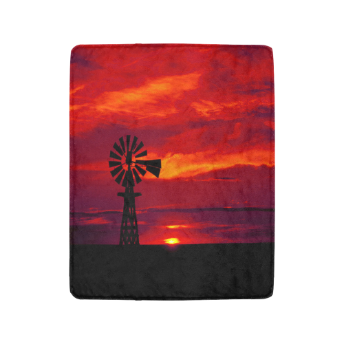 Windmill Sunset Ultra-Soft Micro Fleece Blanket 40"x50"