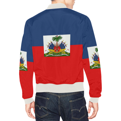 haiti flag All Over Print Bomber Jacket for Men/Large Size (Model H19)