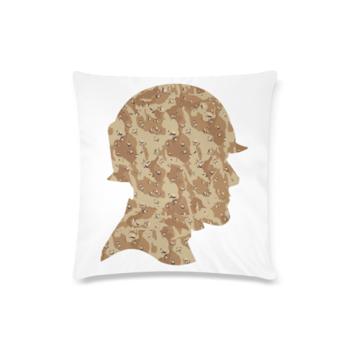 Desert Camouflage Soldier on White Custom Zippered Pillow Case 16"x16"(Twin Sides)