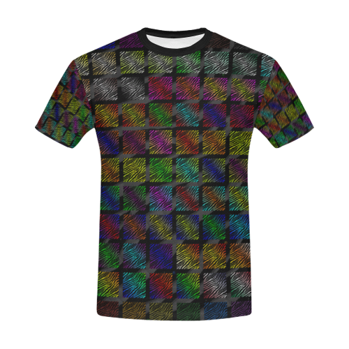 Ripped SpaceTime Stripes Collection All Over Print T-Shirt for Men/Large Size (USA Size) Model T40)
